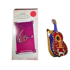 Hallmark Keepsake Ornament 2004 Feliz Navidad Guitar christmas music holiday